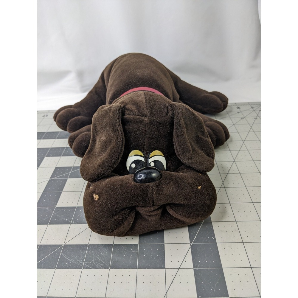 Tonka Pound Puppies Brown Dog Plush Collar 17 Inch ‎ 1985 Stuffed Animal Toy